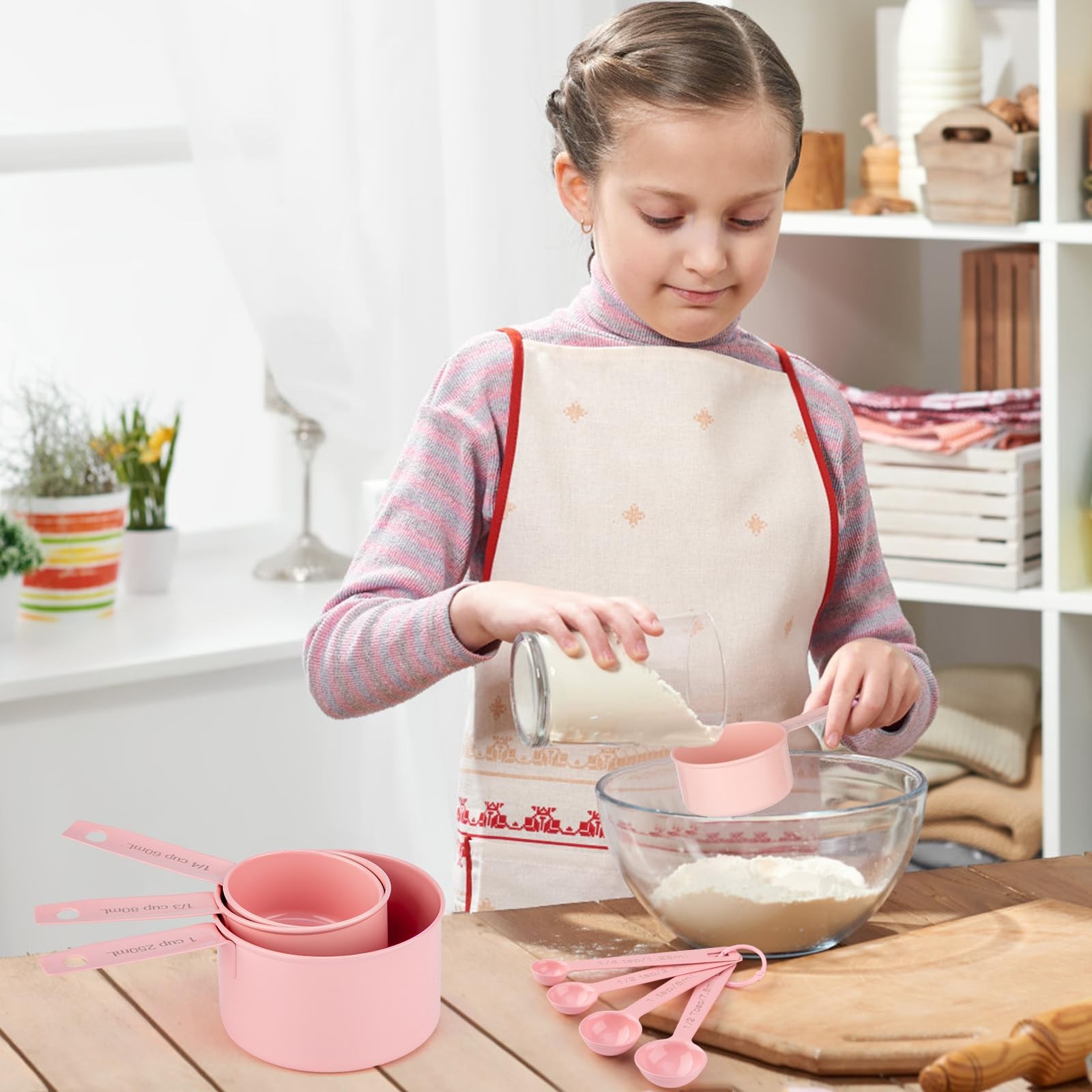 Measuring Cups and Spoons Set of 9 Stainless Steel for Cooking and Baking