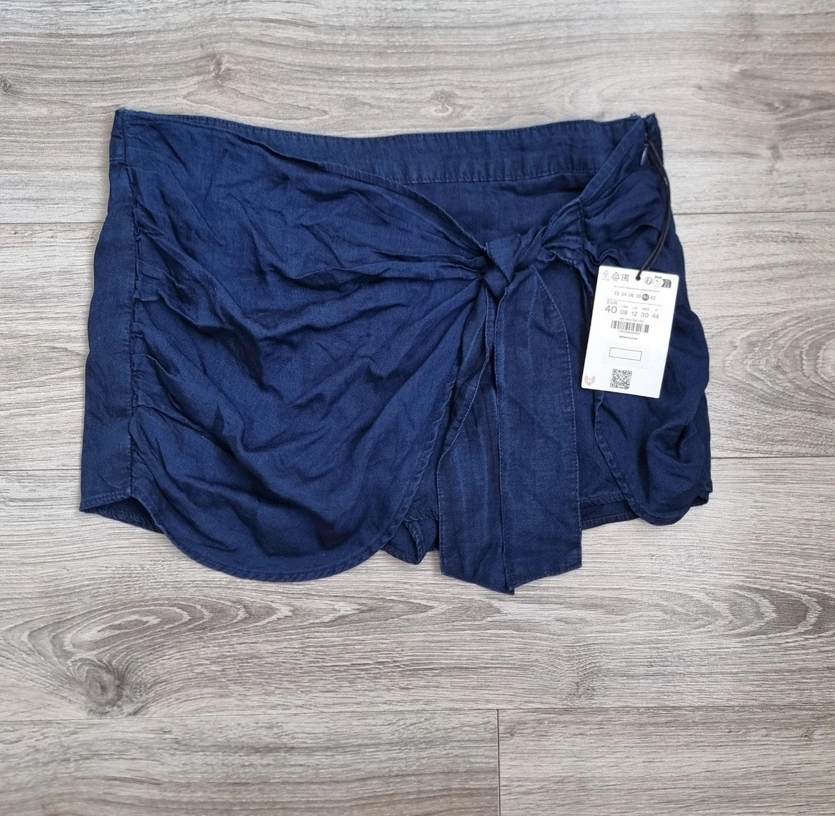 Bershka Denim Mini Skort Talla UK 12