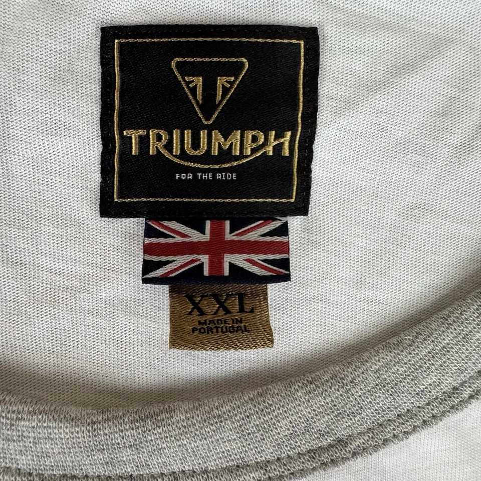 Camisa manga larga Triumph Motorcycles Saltern contraste blanca gris para hombre talla XL Foto 3 de 4