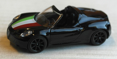 Majorette Alfa Romeo 4C Spider schwarz il tricolore Sportwagen Cabrio Roadster