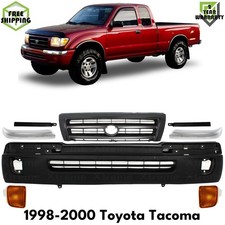 Front Bumper Cover Textured Grille Assembly Kit For 1998-2000 Toyota Tacoma