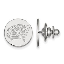 14k White Gold NHL Columbus Blue Jackets Disc Lapel or Tie Pin