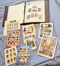 Vintage JFK John F Kennedy President Stamp Lot Binder Pages Stamp Sheets Jackie