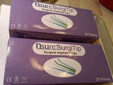 2 Box Lot SURGICAL ASPIRATOR SUCTION TIPS GREEN 25/PACK 1/4 Dental 50 Total 