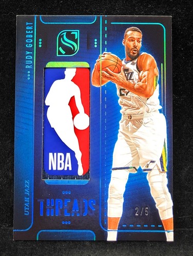 Rudy Gobert 2024-25 Panini Silhouette Threads Holo Platinum NBA LOGOMAN Patch /5
