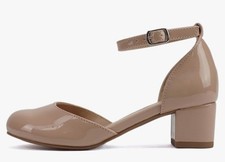 Pop Womens Gal Block Heel Nude Pumps Size 9.5