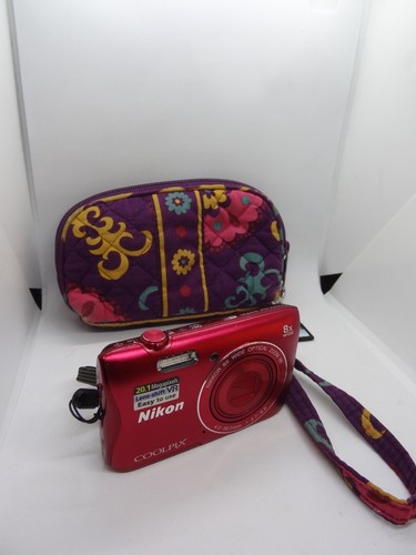 Nikon CoolPix S3700 20.1MP 8x Optical Zoom Red Digital Camera Tested works - Picture 6 of 24
