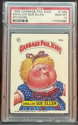 1986 GARBAGE PAIL KIDS SERIES 4 #136A SWOLLEN SUE ELLEN PSA 10 GEM MINT