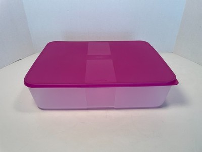 Pre-owned TUPPERWARE 13 C. FREEZE SMART CONTAINER, TRANSPARENT W/RASPBERRY  SEAL