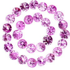 30.55 Ct Natural Pink Sapphire Round Cut 6 mm 29 Pcs Lot Loose Gems Certified D5