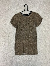 Mink Pink Tee Shirt Dress Womens Small Animal Print Short Sleeve Casual Pullover
