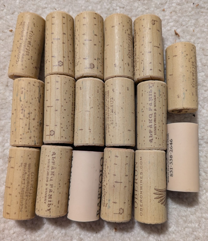 Lot of 15+ SYNTHETIC Used Wine Corks for Crafts Projects