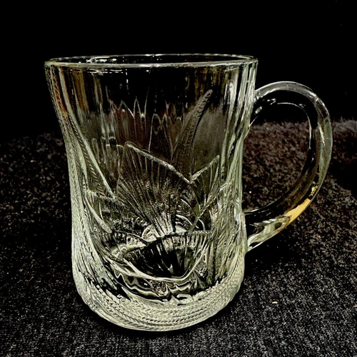 Arcoroc Canterbury Crocus Clear Glass Mug Coffee Cup Tea Tulip Vintage