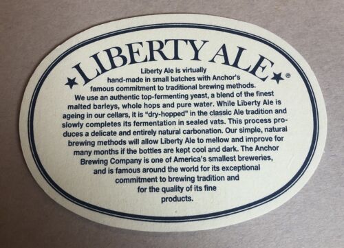 Anchor Brewing Company Bieruntersetzer-San Francisco California-Liberty Ale-Typ 1 - Bild 2 von 2