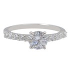 1.00Ct D/VVS1 Round Shape Women's Engagement Ring In 14KT White Gold