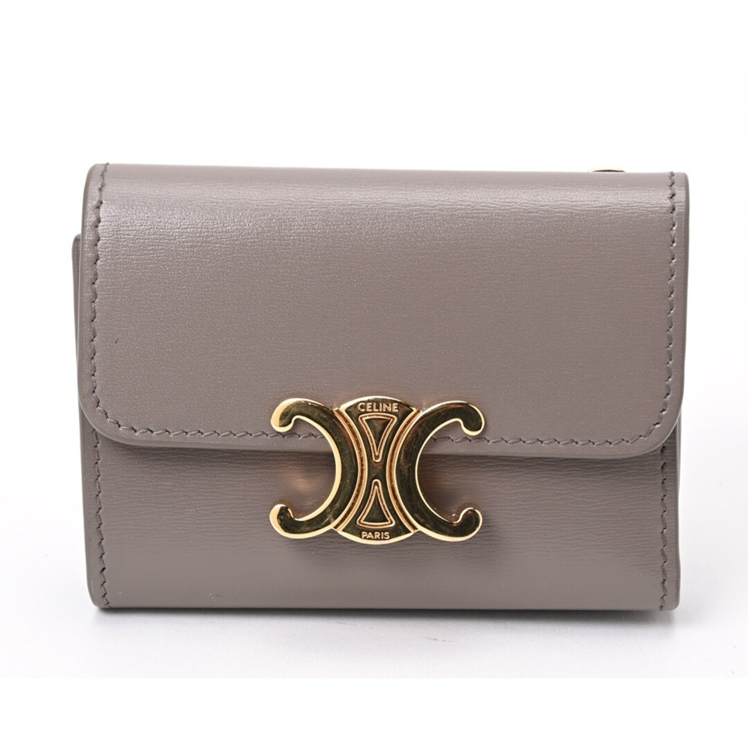 【関税&送料込】Celine Portafoglio Celine Triomphe Compact Wallet Trifold 10I653DPV.10BL Shiny