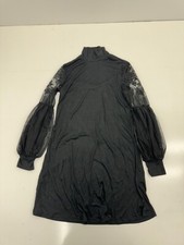 Shein Black Sheer Long Sleeve Dress Womens Size Small