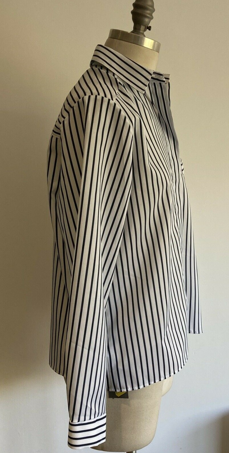 1980s Vintage French Navy/White Striped St Michael Blouse/Shirt Size 14 UK, BNWT 5