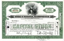 Stone & Webster, Inc - Original Stock  Certificate - 1930 - N011546