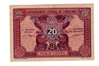 FRANCE GENERAL GOVERNMENT OF INDOCHINA INDO-CHINA FRENCH Billet 20 CENT P90