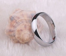 Real 925 Silver 6MM Comfort Fit Plain Rings Wedding Band in 14K White Gold Over