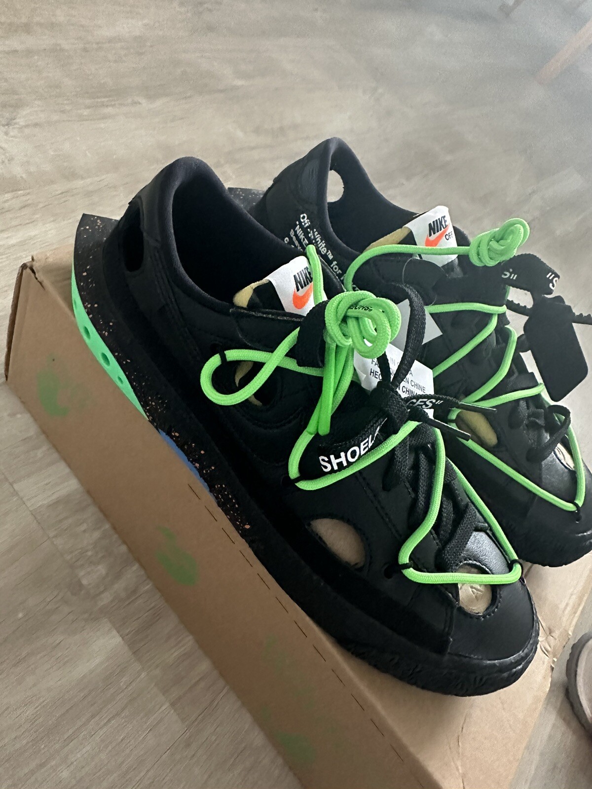 OFF WHITE X NIKE Taglia UK 6 5 Blazer Nike basso x bianco sporco nero 2022