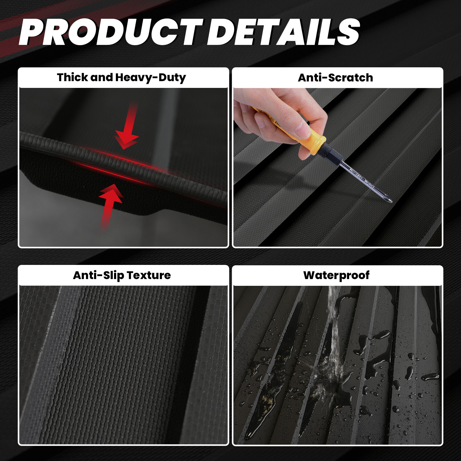 LASFIT 5FT Truck Bed Mat for Jeep Gladiator 2020-2026 Bed Mat Liner All Weather