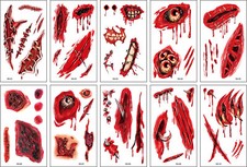 20 Types Creepy Tattoo Stickers Fake Scar Simulation Stickers Fake Wound Sticker