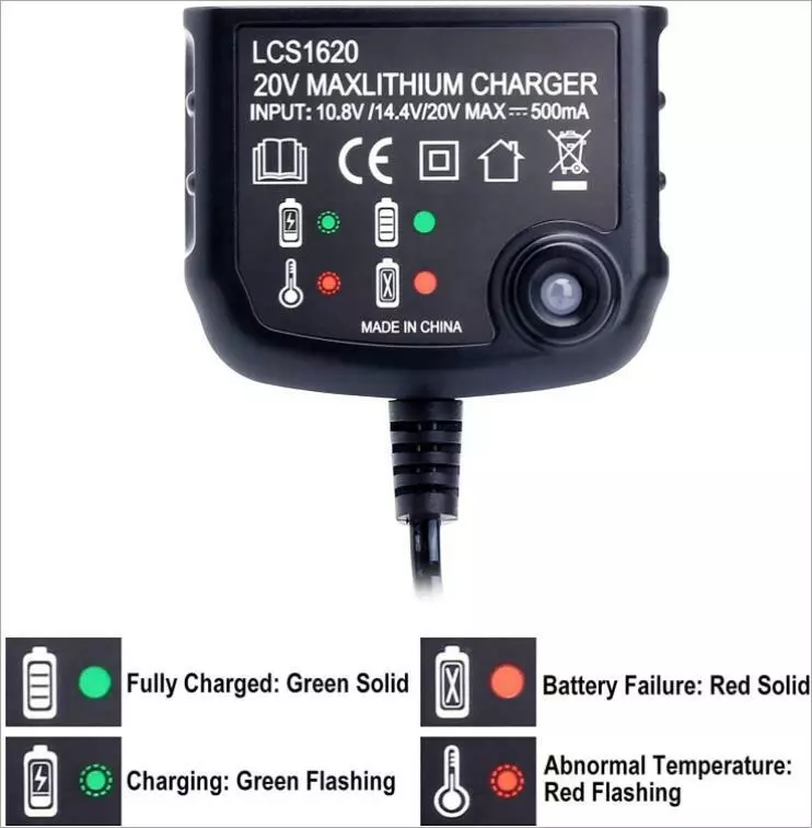 Lcs1620 Lithium Ion 20V Battery Charger for 20 Volt Batteries