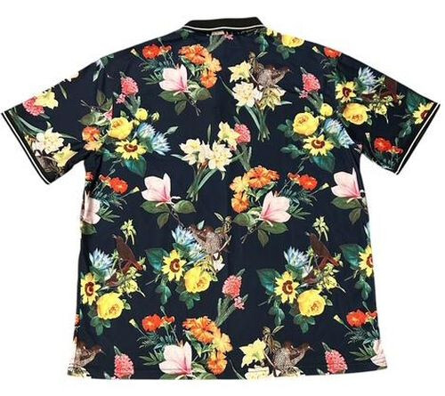 Fashion Nova Mens Polo Shirt 2XL Aloha Hawaiian Tropical Floral Birds Stretch - Picture 2 of 10