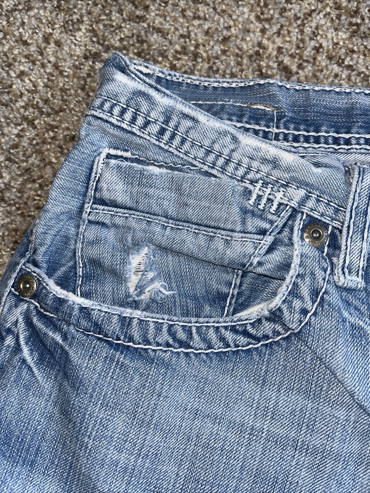 BKE Tyler Jeans Mens 36 Regular 34x31 Denim Blue Pockets Casual  Distressed - View 3