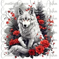 Sublimation Transfer White Wolf Ready To Press Heat Transfer