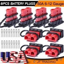2-8x Battery Quick Connect Red 50A Wire Harness Plugs Disconnect Winch Connector