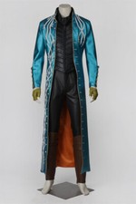 Devil May Cry Vergil Cosplay Outfit Blue Jacket Full Set Costume Lot Halloween