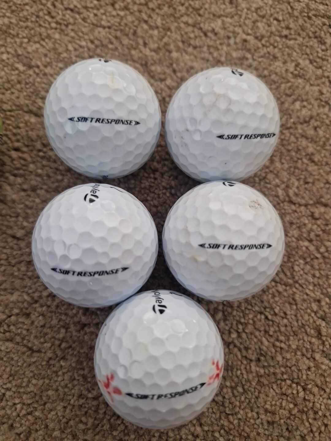 15x Taylormade TP5, Tour/Soft Response Golf Balls Grade A (9) & Grade B