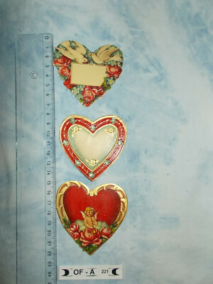 OF-A221 i: 3 Herzen - Lebkuchenbild SCRAPS Oblate Glanzbilder