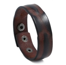 MEN/ Women Wrinkled Design Genuine Leather Wristband/ Leather Bracelet 7-8.3"