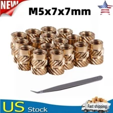 60PCS  M5 Thread Knurled Brass Threaded Heat Heat Resistant Insert Embedment Set