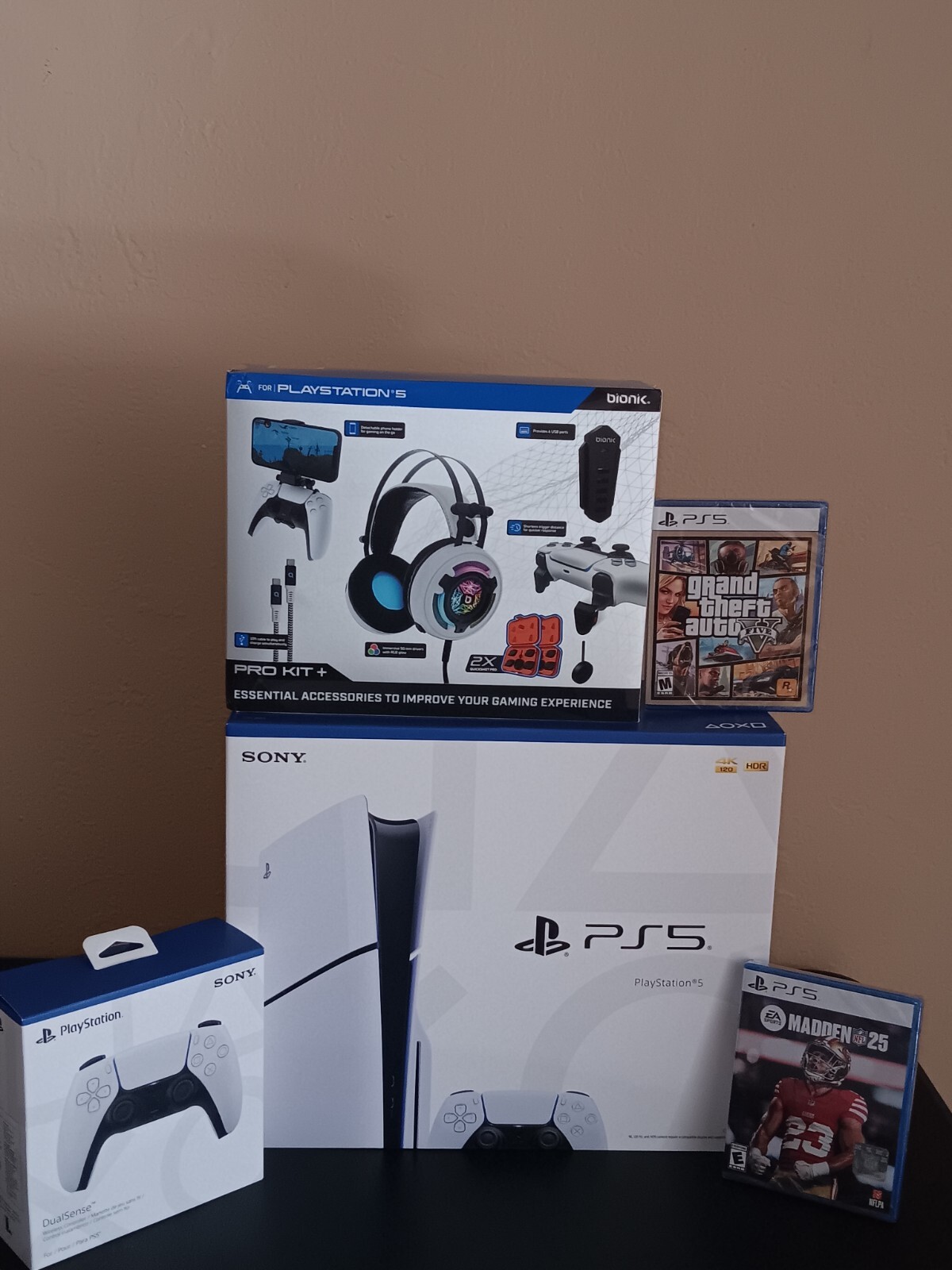 PS5 Sony PlayStation 5 Disc Edition 1TB with 2 Controllers Madden 25 GTA Bundle-image