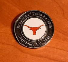 Republic of Texas "Longhorns" Logo Golf Ball 1.5" Metal Marker Coin