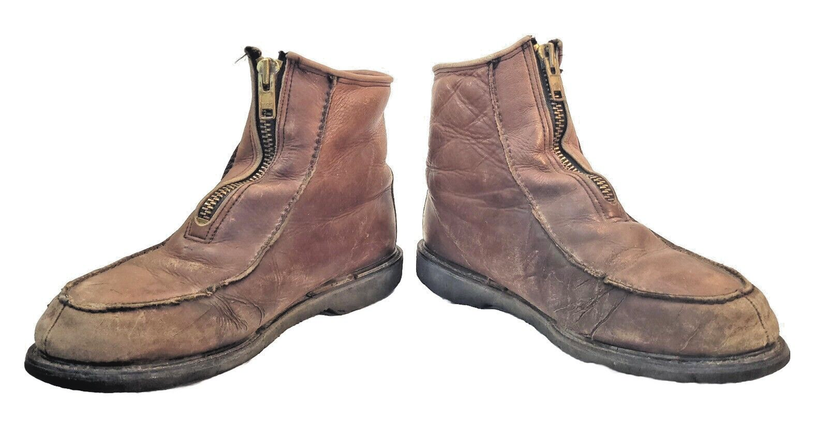 Double H Insulated ZIPPER Front Zip Stadium BOOTS Sz 13 3e