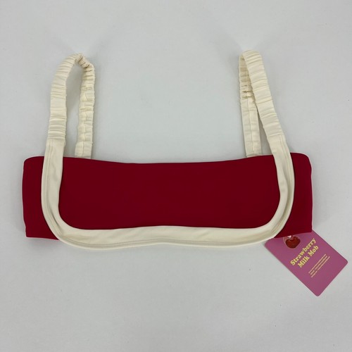 Set bikini fragola latte mob top e fondo donna M rosso nuovo con etichetta piscina spiaggia - Foto 8 di 13