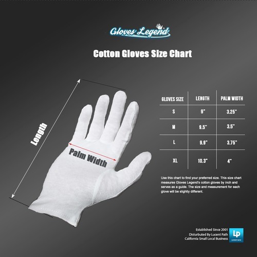6 Pairs (12 Gloves) 100% Cotton White Coin Jewelry Silver Inspection Gloves - M - Picture 10 of 12