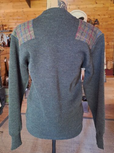 Niffi Ecosse British Wool Crew Neck Sweater Drover Unisex with Harris Tweed - Bild 2 von 5