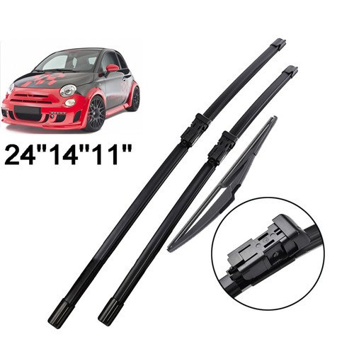 X3 FOR FIAT 500 (312) NEW Front Wipers Blades Set & Rear Wiper 24+14+11 in. eBay
