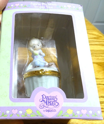 2000 Precious Moments Porcelain Girl On Rainbow Hinged Trinket Box 152390