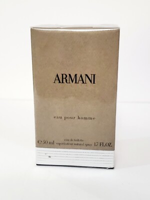Armani Eau Pour Homme Eau de Toilette Natural Spray 1.7 oz 50 ml NEW SEALED BOX