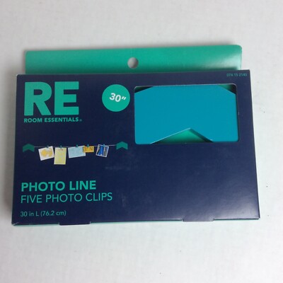 RE Room Essentials Chevron 30'' Long Photo Line Five Photo Clips Dorm Ready