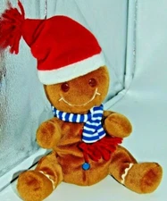 Fiesta Gingerbread Boy Man Plush 10" with Blue/white Scarf