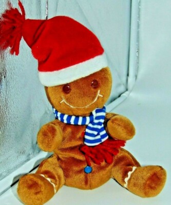 Fiesta Gingerbread Boy Man Plush 10'' with Blue/white Scarf